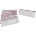 Sax Mesh Zippered Bag, 5 x 13 Inches, Clear with Red Trim, Pack of 10 PK 2018754